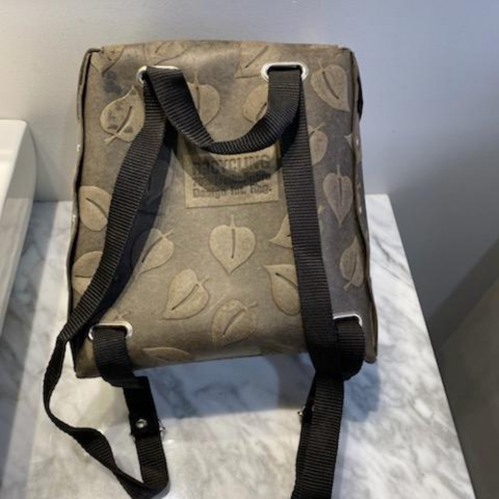 Small Recycled Leather Backpack - image 1